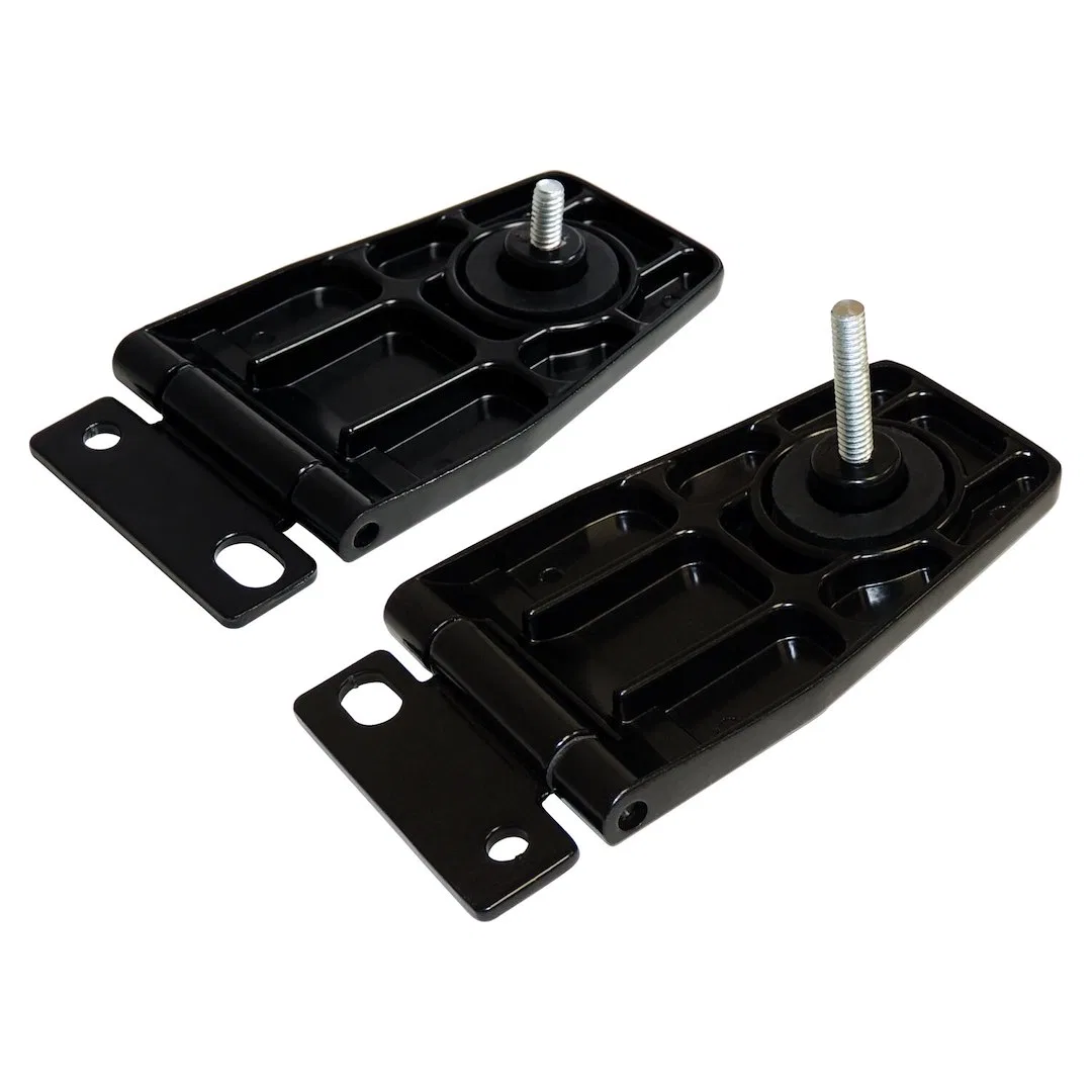 5013722K – CROWN AUTO Rear Window Hinge, OEM Replacement Painted Black Steel Set Of 2